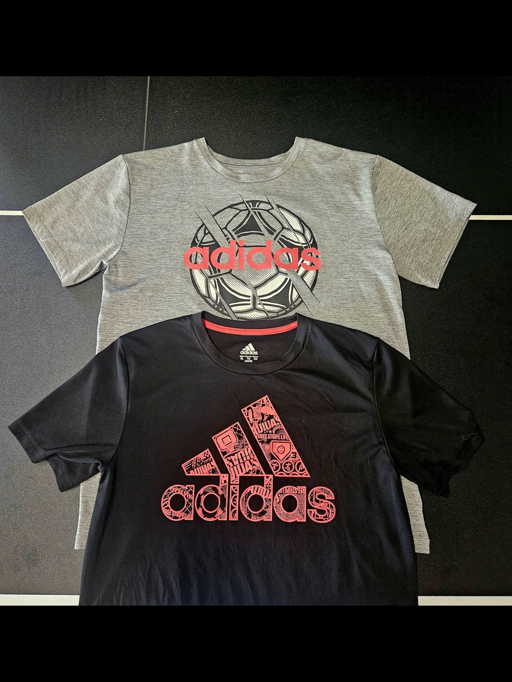 Adidas Kids' Graphic Logo T-Shirt - Black & Gray